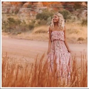Floral Print Boho Bohemian Maxi Dress Tropical Print Maxi